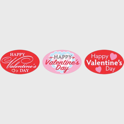 ﻿Seasonal Label Happy Valentine's Day - 500/Roll