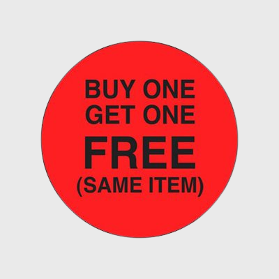 Coupon And Discount Label Buy 1 Get 1 Free Same Item - 1,000/Roll