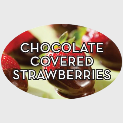Standard Flavor Label Chocolate Covered Strawberries - 500/Roll