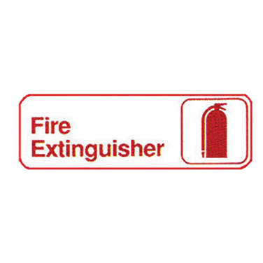Information Sign "Fire Extinguisher" Red & White 9" x 3"H
