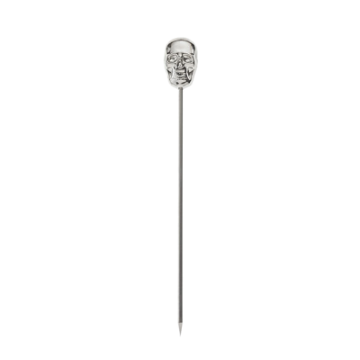 Barfly Stainless Steel Skull Top Cocktail Picks 4-3/8" Set Of 12