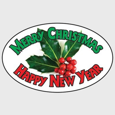 Seasonal Label Merry Christmas / Happy New Year- 500/Roll