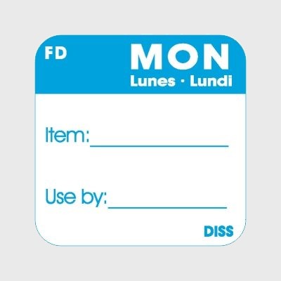 Dissolvable Label Mon Lunes Lundi - 500/Roll