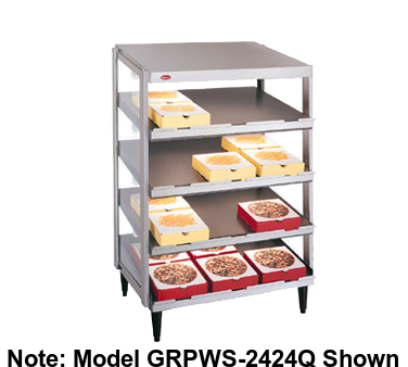 Hatco Glo-Ray® Pass-Thru Countertop 36" x 24" Pizza Warmer Quad Slant Shelf Stainless Steel & Aluminum Construction