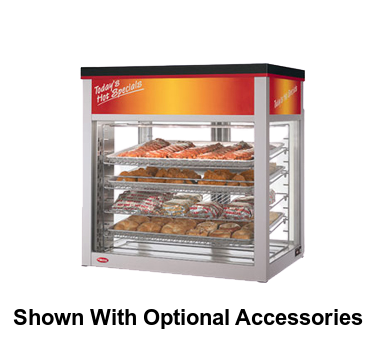 Hatco Flav-R-Savor® 2 Door 4 Rack Large Capacity Countertop Merchandising Cabinet Anodized Aluminum