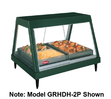 Hatco Glo-Ray® Countertop Heated Glass Display Case 45.5"W Dual Shelves Stainless Steel & Aluminum Construction