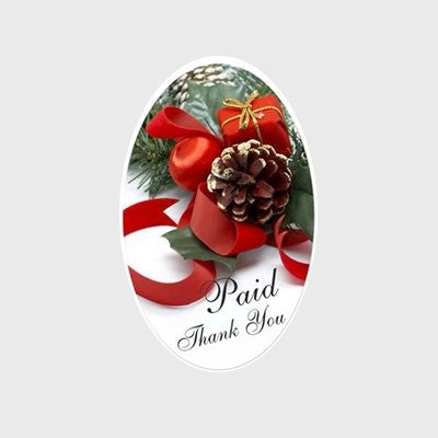 ﻿Promotional Specialty Label Paid Thank You Holiday - 500/Roll