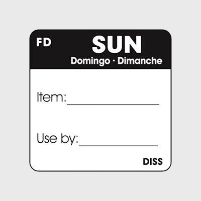 Dissolvable Label Sun Domingo Dimanche - 500/Roll