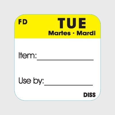 Dissolvable Label Tue Martes Mardi - 500/Roll