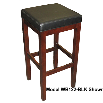 Oak Street Backless Bar Stool 31.25"H x 16"W x 16"D Vinyl Seat Beech Wood Frame With Footrest